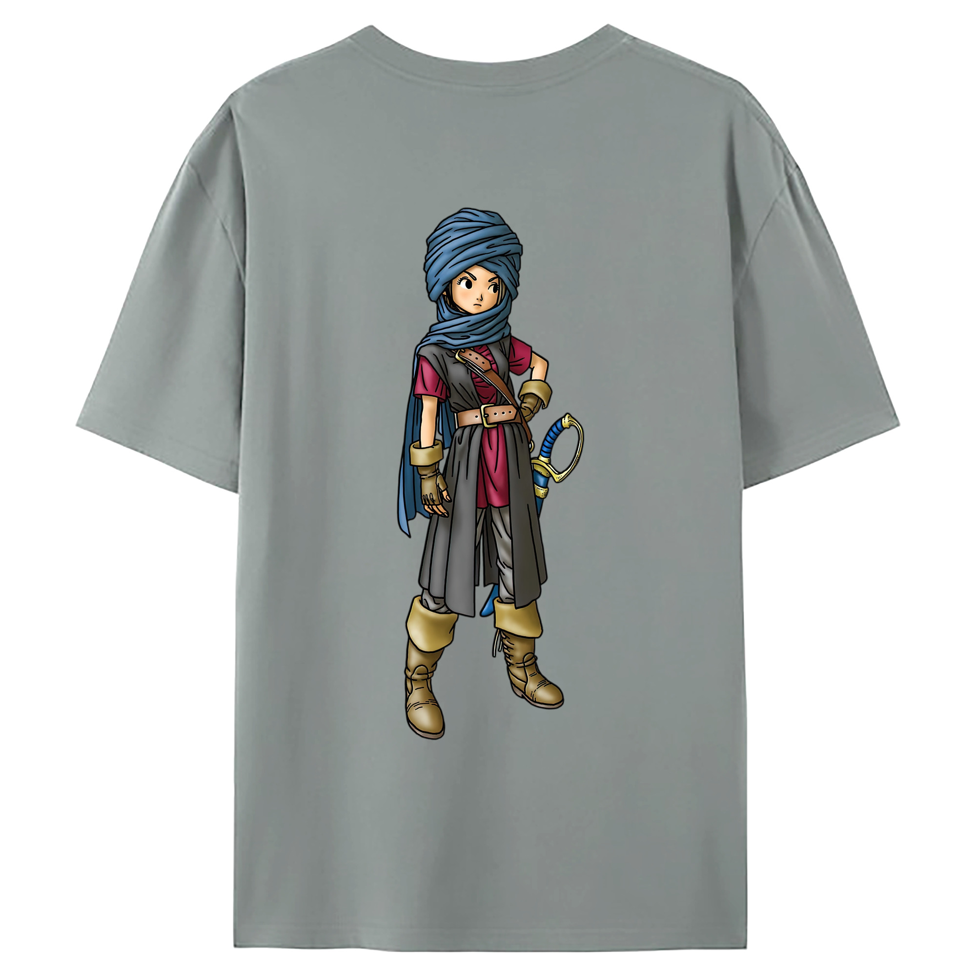 （画像用） ドラゴンクエスト Doragon Kuesuto Dragon Quest 綿100％ メンズ半袖Tシャツ（バックプリント） 通気性